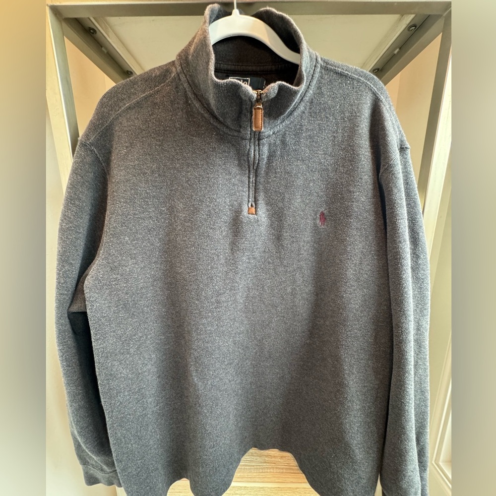 Polo Ralph Lauren Gray Qtr Zip Pullover XXL